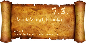 Tárkányi Bianka névjegykártya