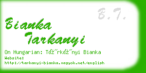 bianka tarkanyi business card